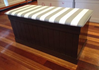 dark stained with grey & white stripes